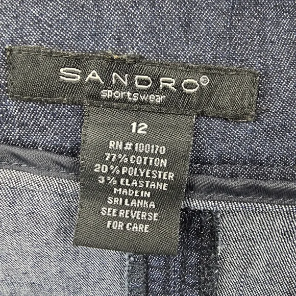 Sandro Denim A Line Mini Skirt Size 12 - Picture 8 of 11